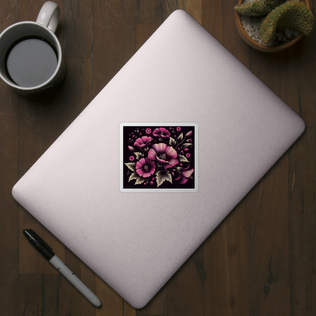 Magenta Floral Illustration by Jenni Arts